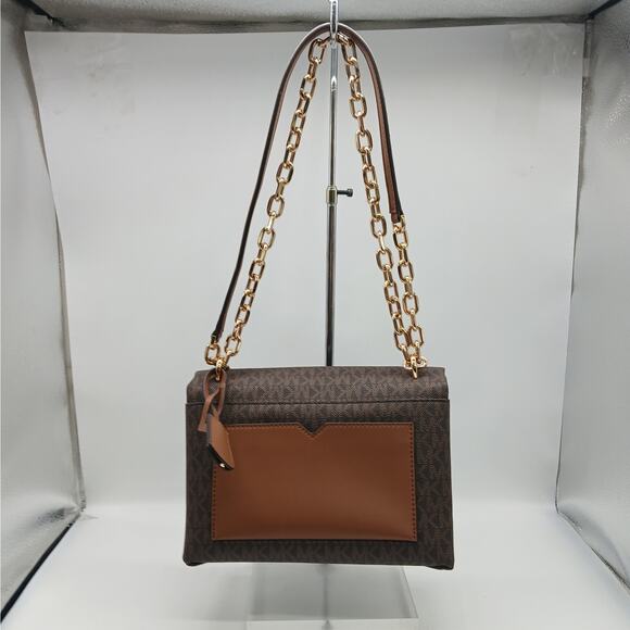 Michael Kors Medium Cece Signature Chain Shoulder Bag and Wallet Set Brown - Picture 2 of 16